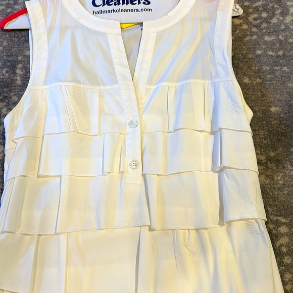 BCBG WHITE LAYERED RUFFLED DRESS SIZE XS